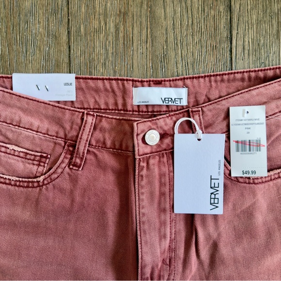 Women's Mauve Distressed Wide-Leg/Crop Jeans - Picture 5 of 5